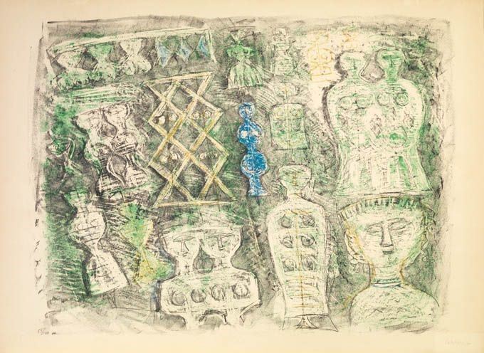 Massimo Campigli - Donne su Fondo Verde