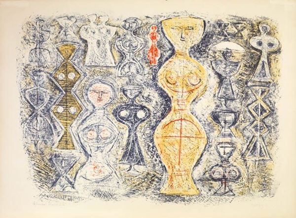 Massimo Campigli - Donne su fondo blu