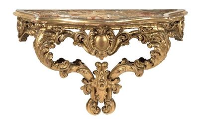 Consolle in Legno Intagliato e Dorato