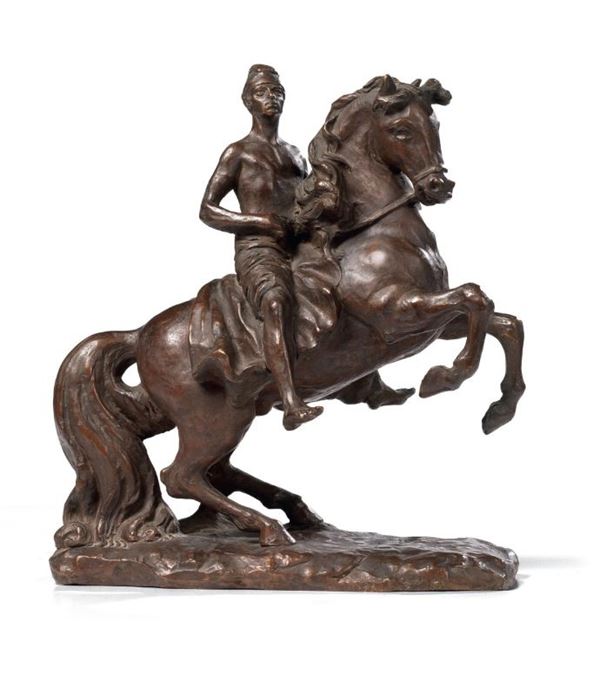 Giorgio de Chirico - Cavallo e cavaliere con berretto frigio