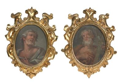 Coppia di Dipinti Raffiguranti Santi
