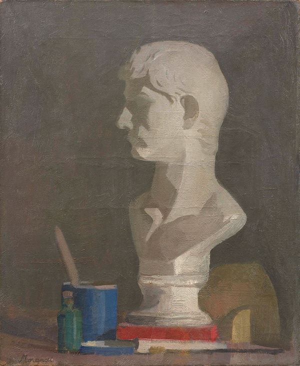 Giorgio Morandi - Natura morta con il busto  di gesso