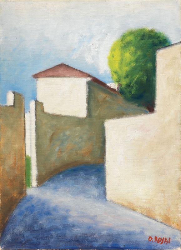 Ottone Rosai : Via San Leonardo  (1955 ca.)  - Olio su tela - Auction Arte Moderna - II - Casa d'aste Farsettiarte
