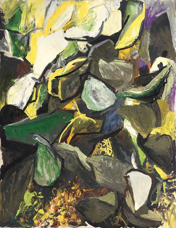 Renato Guttuso : Fichidindia (Cactus in giallo)  (1962)  - Olio su tela - Auction Arte Moderna - II - Casa d'aste Farsettiarte