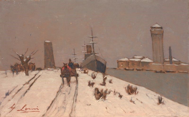 Giovanni Lomi - Il Porto Sotto la Neve