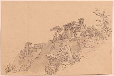 Paesaggio con Tempio Antico Monoptero