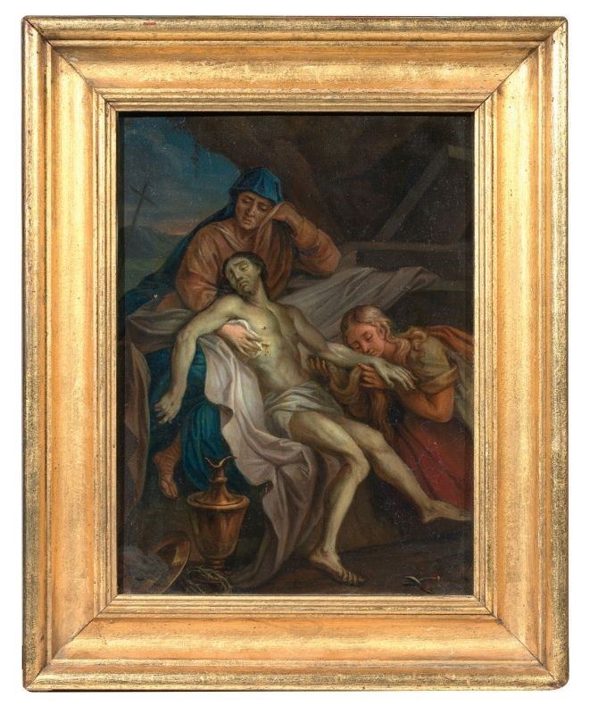 Scuola Emiliana del XVII Secolo - Deposizione con la Maddalena