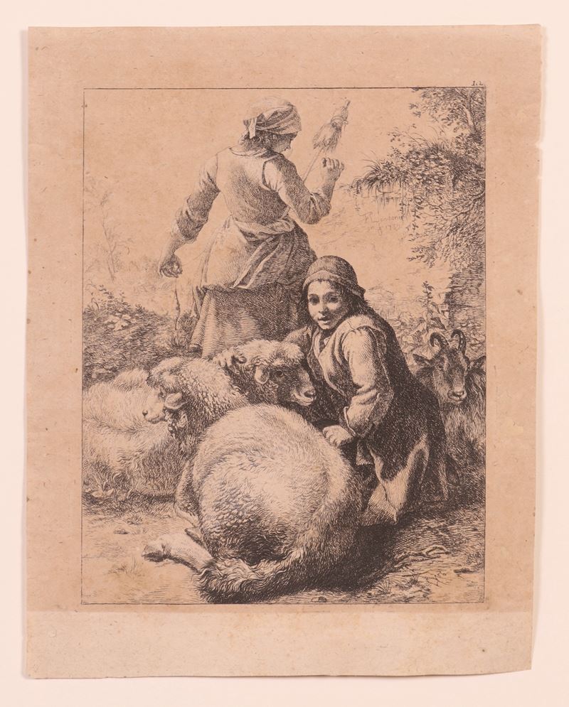 Francesco Londonio - Pastorelle con Armenti