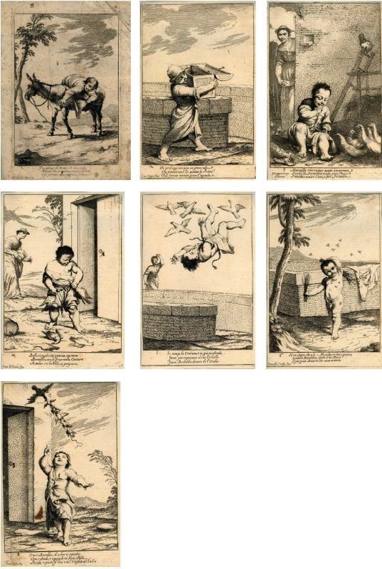 Jacques Callot - Lotto di Sette Grafiche