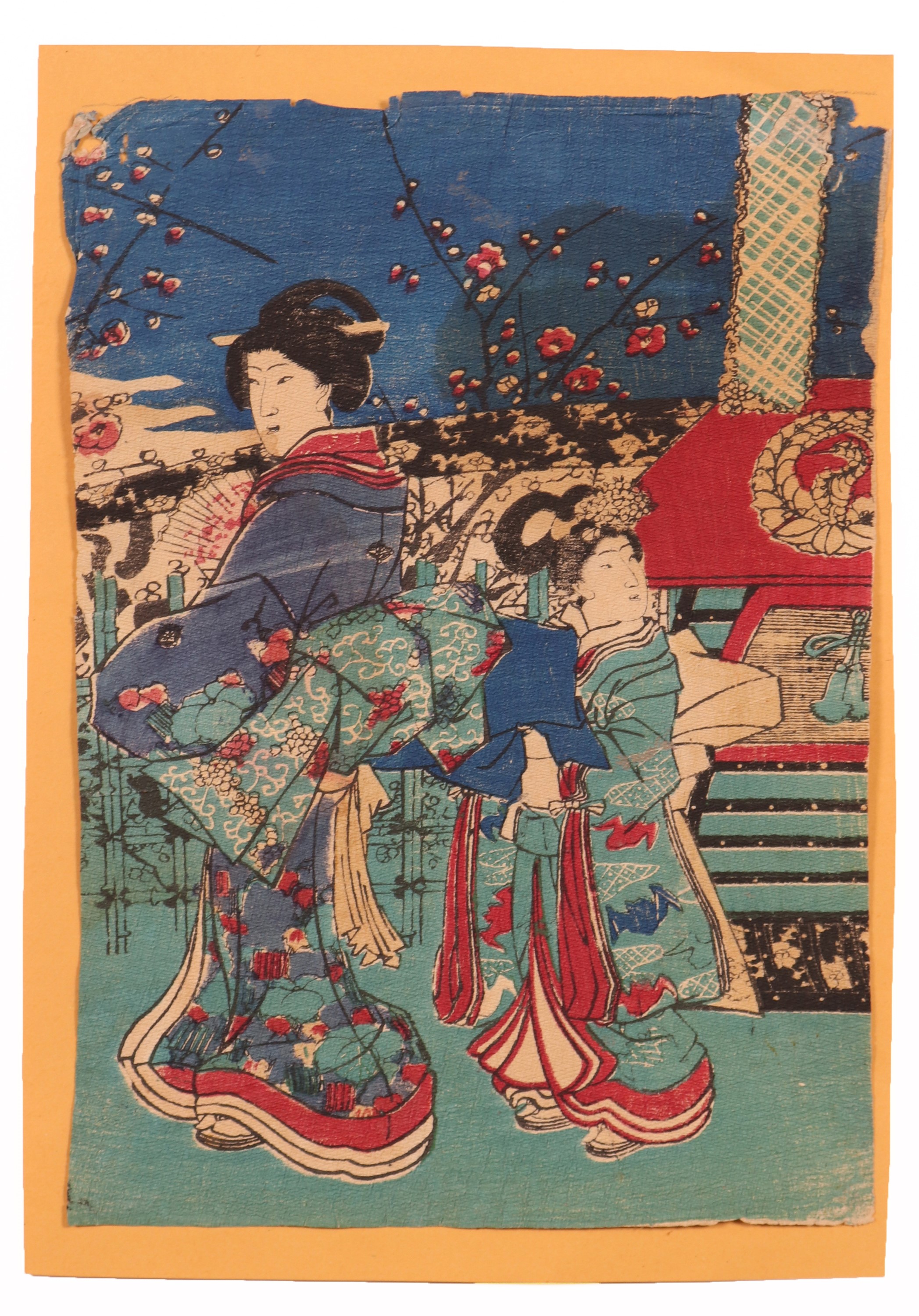 Baido Kunimasa (kunisada II) - «oiran con Giovane Assistente» e «colazione in Riva al Fiume»
