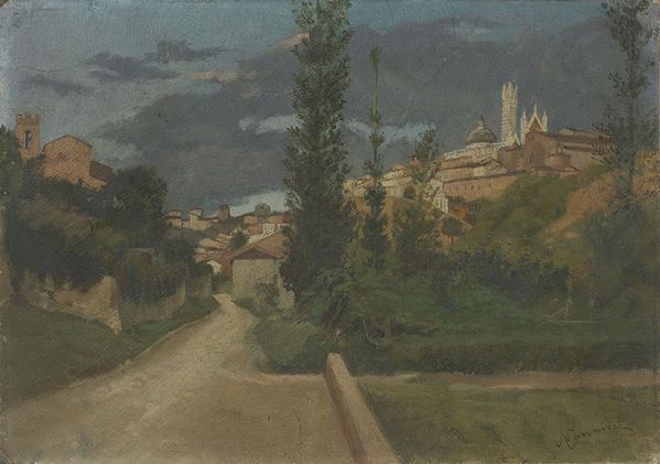 Ignoto del XIX secolo - Veduta di Siena