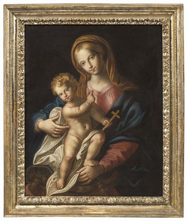 Scuola romana del XVIII secolo - Madonna col Bambino