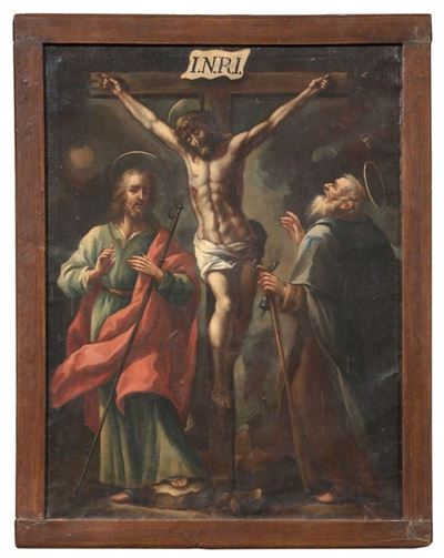Crocifissione con Sant'antonio Abate e un Santo