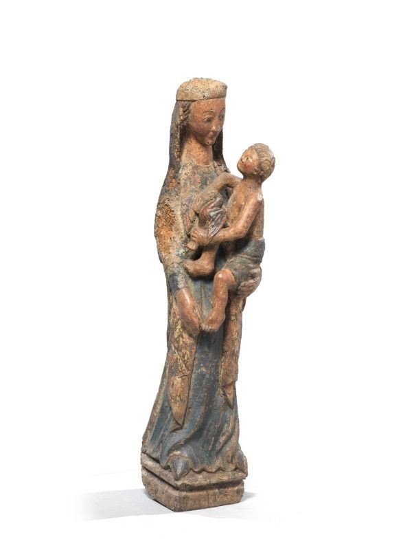 Artista Gotico del XIV Secolo - Madonna Col Bambino