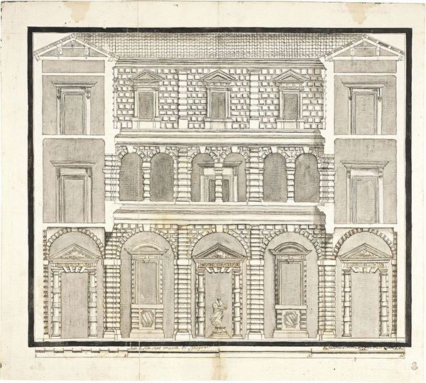 Antonio Simone Bertani - Prospetto di Palazzo Bocchi, tratto dal Vignola
