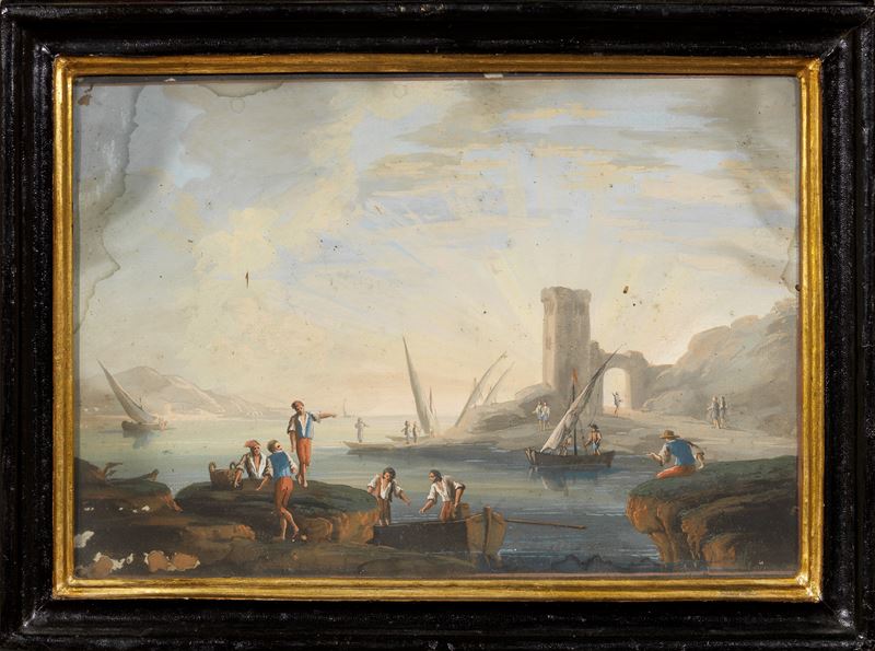 «Paesaggio con viandanti», «Paesaggio marino con porto» e «Paesaggio con alberi e figure»