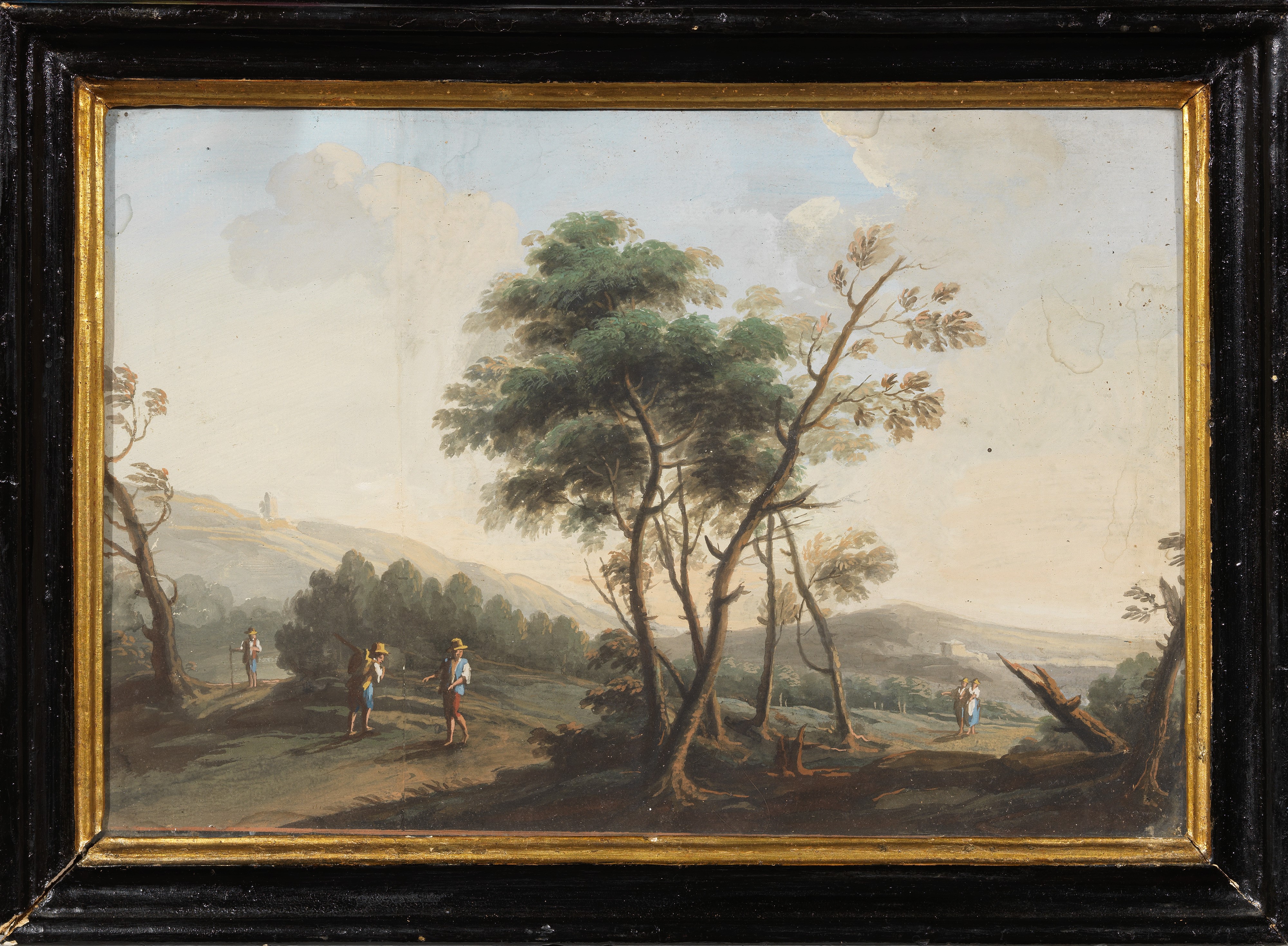 «Paesaggio con viandanti», «Paesaggio marino con porto» e «Paesaggio con alberi e figure»