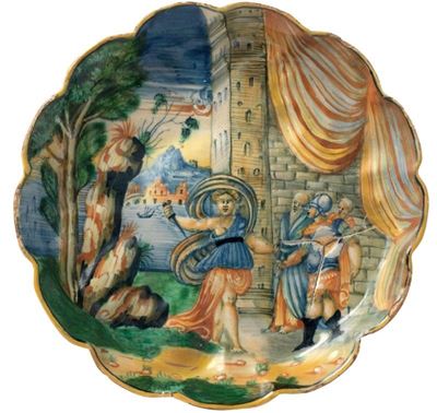 Crespina Istoriata in Maiolica Policroma Invetraita
