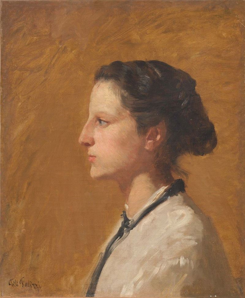 Filippo Palizzi - Profilo di Signora