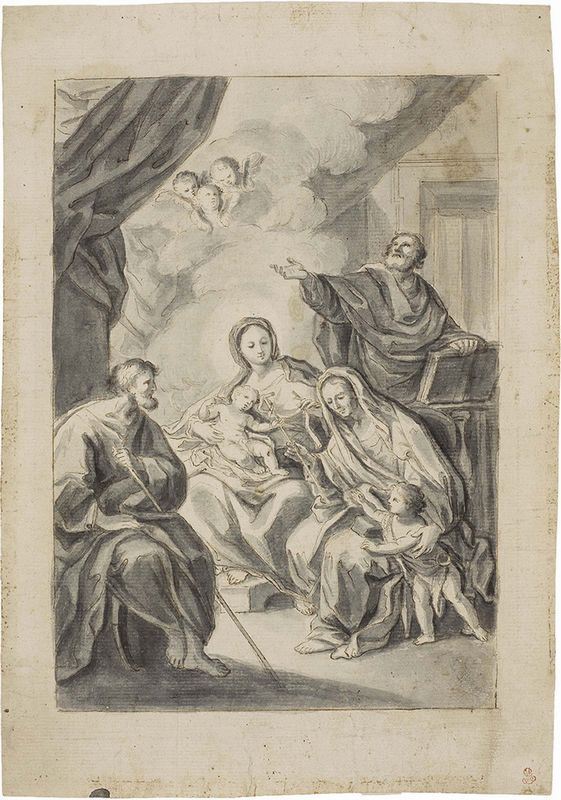 Stefano Pozzi - Sacra Famiglia con Sant'Elisabetta, San Giovannino e un Evangelista