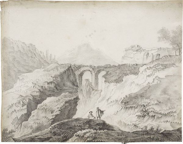 Joseph Anton Koch - Paesaggio con acquedotto diruto