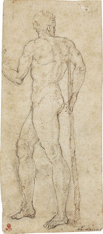 Bernardino Ciferri - «Accademia di nudo», recto, e «Studio di avambraccio», verso