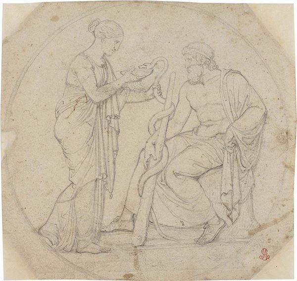 Anonimo fine del XVIII secolo - «Ercole e Dejanira ed il serpente Acheloo», recto e «Annunciazione», verso
