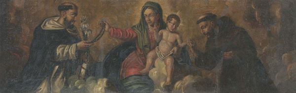 Girolamo Brusaferro (attr. a) - Madonna col Bambino, San Francesco e San Domenico
