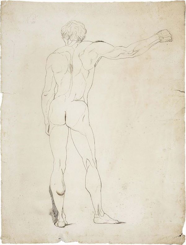 Luigi Sabatelli - Studio accademico di nudo visto da dietro