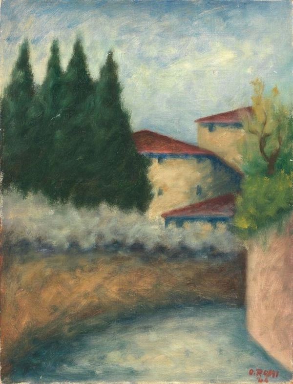 Ottone Rosai - Strada e case