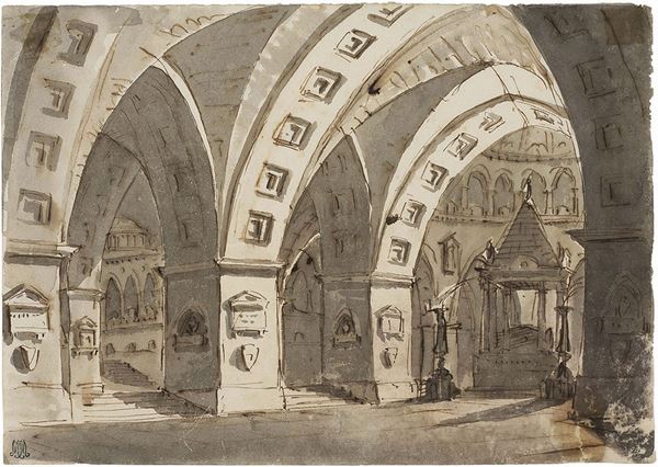 Bottega dei Galliari - Raffigurazione di chiostri medievali