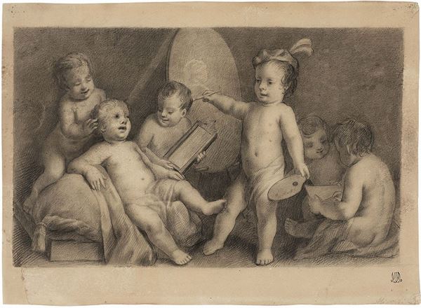 Giovanni Battista Cipriani - Allegoria di putti, la Pittura ed il Disegno