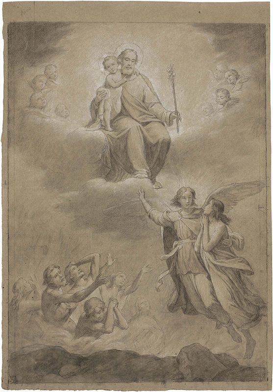 Pietro Gagliardi - San Giuseppe, Angeli e anime purganti