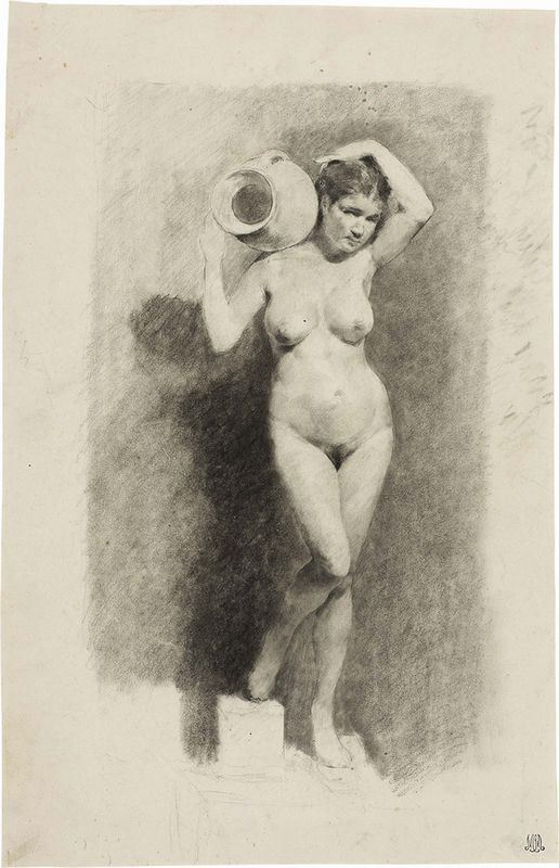 Pio Joris - Nudo di giovane donna con brocca