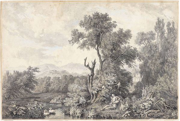 Johan Christian C. Dahl - Rinaldo e Armida in un paesaggio