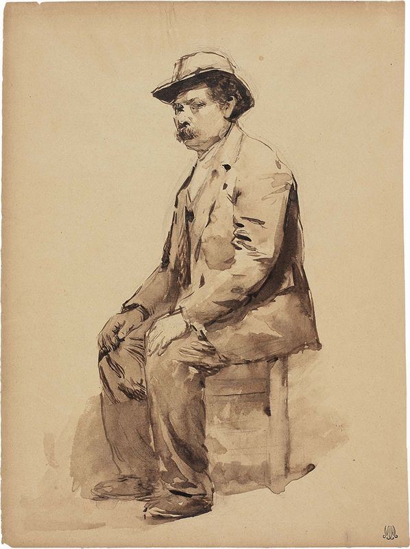 Gaetano Esposito - «Uomo seduto», recto, e «Ritratto di gentiluomo», verso