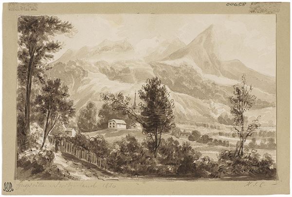 Anonimo del XIX secolo - Paesaggio montano