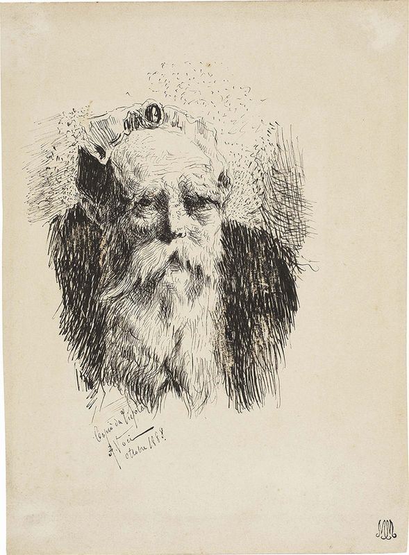Arturo Noci - Testa di vecchio barbuto, copia da Tiepolo