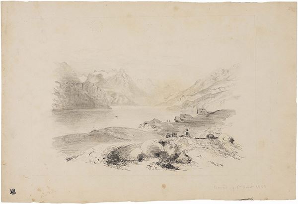 Ignoto a firma Edouard e Ignoto XIX-XX secolo - Due Paesaggi