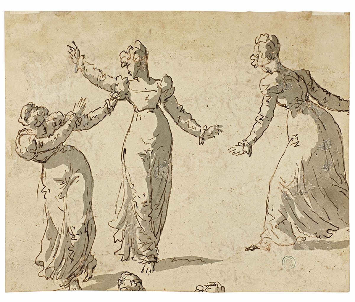 Giambattista Tiepolo - «due Danzatrici di Flamenco», Recto, e «momento Teatrale», Verso