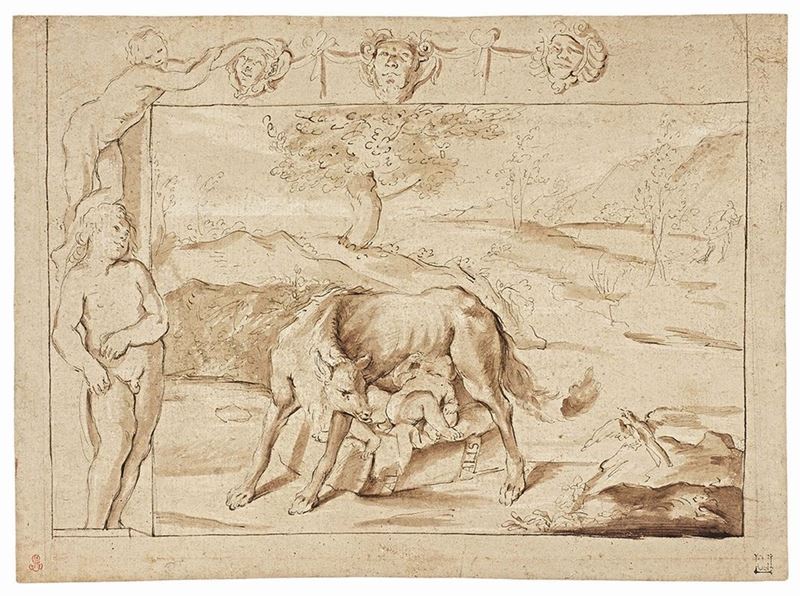 Ludovico Carracci - Romolo e Remo Allattati dalla Lupa