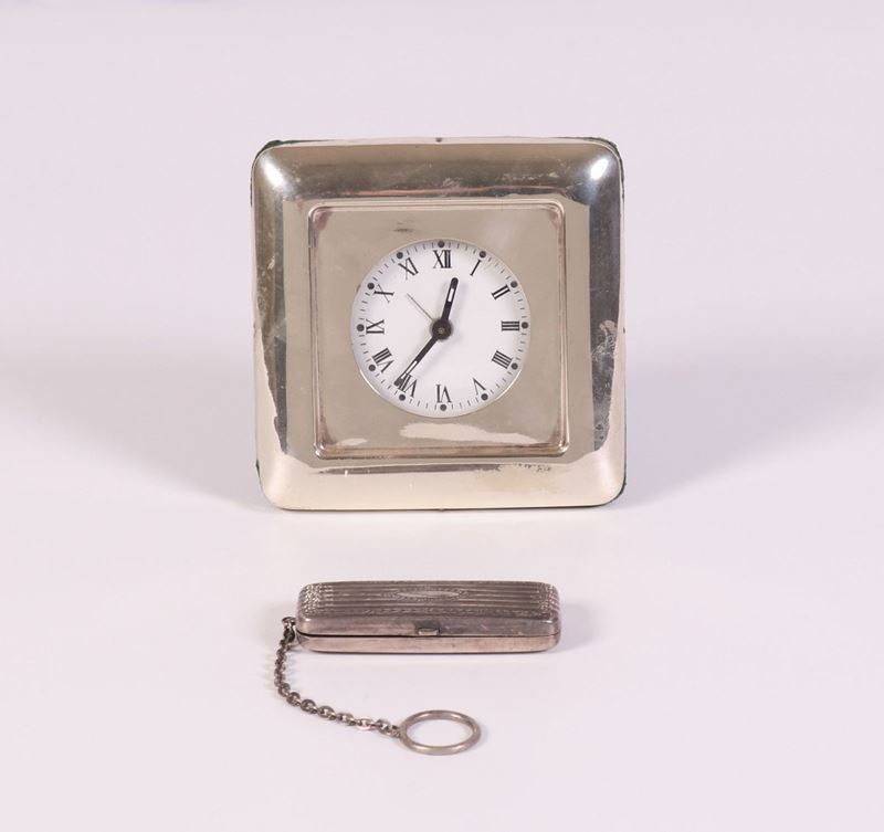 Orologio da Tavolo e Portamonete in Argento
