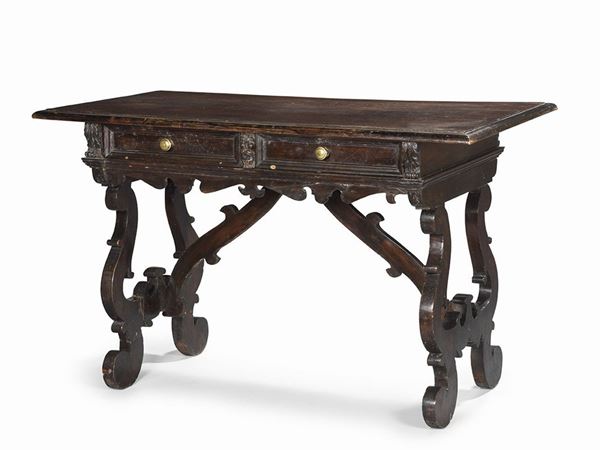 Tavolo-scrittoio in legno di noce