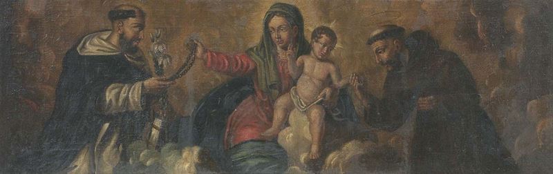 Girolamo Brusaferro (attr. A) - Madonna Col Bambino, San Francesco e San Domenico