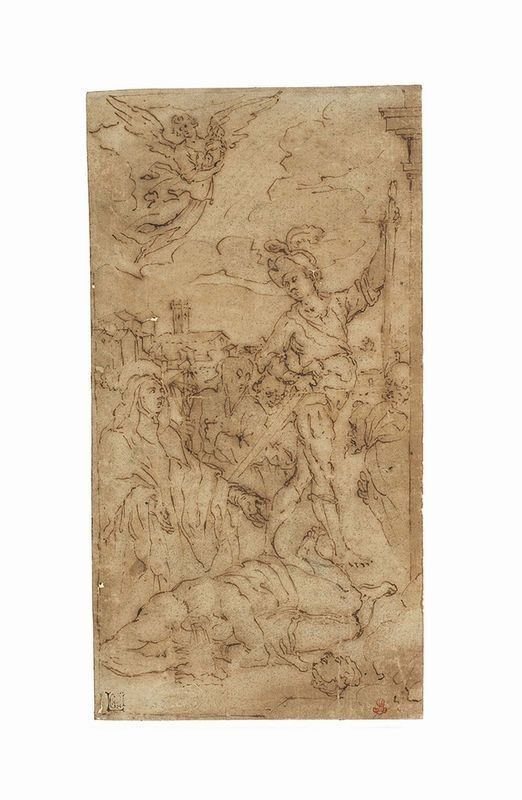 Anonimo Senese del XVII Secolo - Santa Caterina Assiste i Condannati a Morte