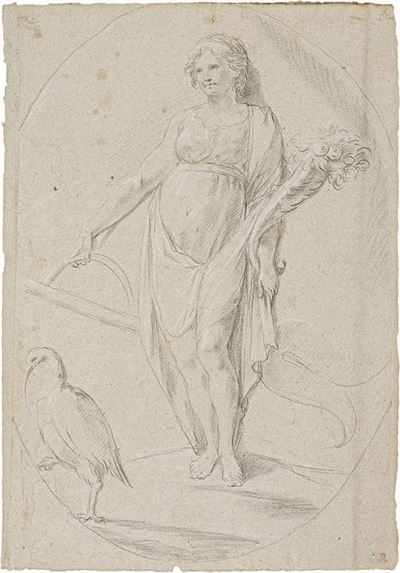 Raffigurazione di Cerere con Ibis