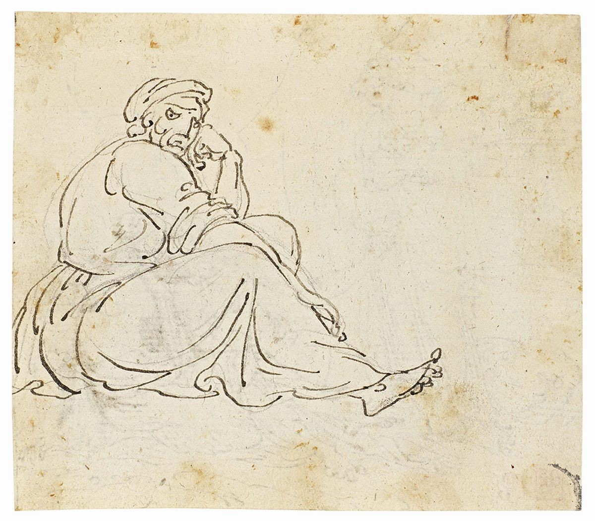 Felice Giani e Felice Giani (cerchia Di) - «gli Amori di Giove», Recto, e «figura di Vecchio Sedu...