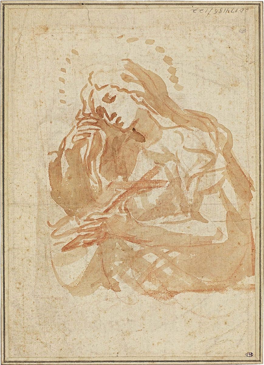 Elisabetta Sirani - «progetto per Dipinto Devozionale di Santa Teresa», Recto, e «schizzo per Dip...