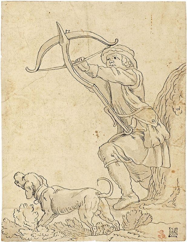 Ignoto Tedesco del XVII Secolo - Balestriere con Cane