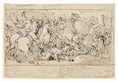 «scena di Battaglia» Recto, e «victoria Parth» Verso